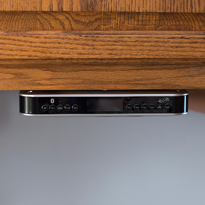 <h2>ILIVE Bluetooth<sup>&reg;</sup> Under Cabinet Music System - Stream music from your device to this under cabinet mounted music system.  Also features digital FM radio, kitchen timer, digital clock with alarm and LED kitchen light.  Instructions and mounting hardware included.</h2>